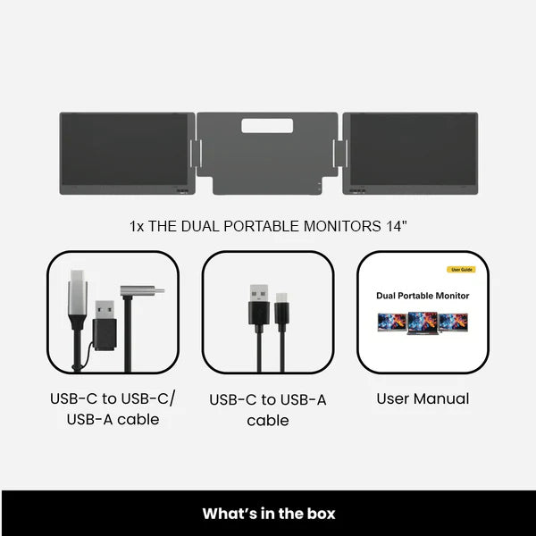 THE DUAL PORTABLE MONITORS 14"